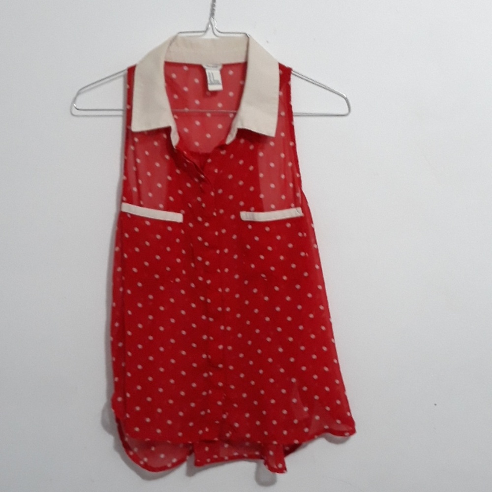Forever 21 red poketdot top